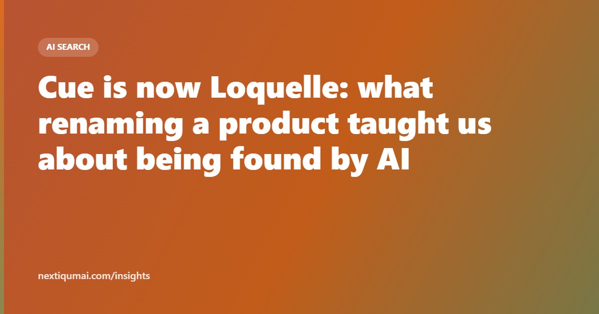 We renamed our product because an AI could not tell you what it was